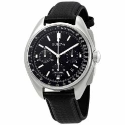 Deals 🔔 Bulova Special Edition Moon Apollo Lunar Pilot Chronograph Black Dial Men's ⌚ Watch 96B251 Black 🔔