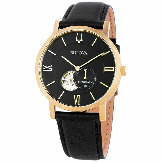 Cheap ⌛ Bulova American Clipper Automatic Black Dial Men's ⌚ Watch 97A154 Black 🎁