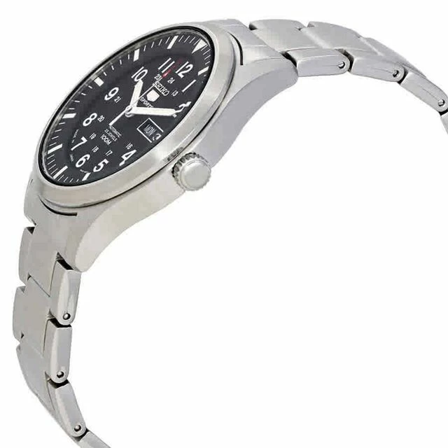 Discount ๐ Seiko 5 Black Dial Stainless Steel Men's โ Watch SNZG13J1 Silver ๐ - Image 2