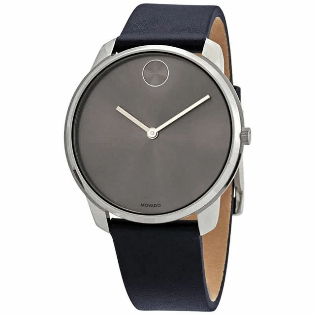 Wholesale 🔔 Movado Bold Quartz Grey Dial Blue Leather Men's ⌚ Watch 3600586 Grey 👍