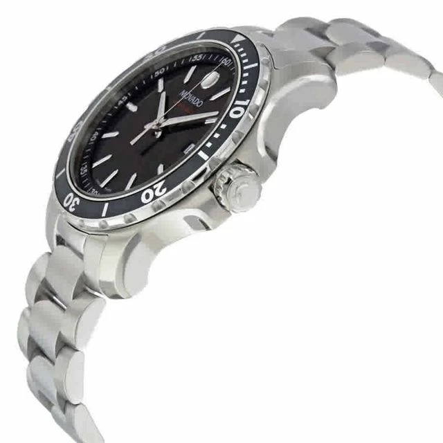 Cheap ๐ Movado Series 800 Black Dial Stainless Steel Men's โ Watch 2600135 Silver ๐ - Image 2