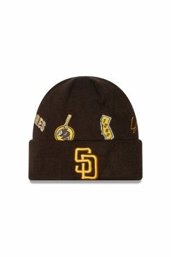 Promo 👏 New Era San Diego Padres Patched Knit Beanie Brown 🤩