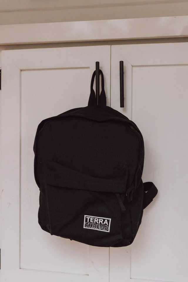 Hot Sale ⭐ Terra Thread Organic Cotton Mini Canvas 🎒 Backpack Black 🌟 - Image 5