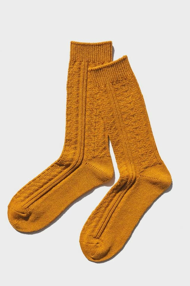 Best Pirce ๐ PAPER PROJECT Superwash Merino Wool Cable ๐งฆ Socks Mustard ๐ฅฐ