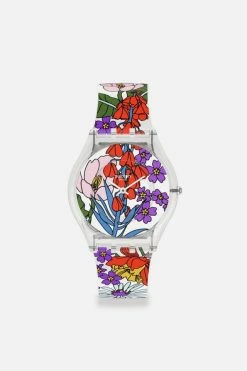 Best deal ⌛ Swatch Botanical Paradise ⌚ Watch Clear 🌟