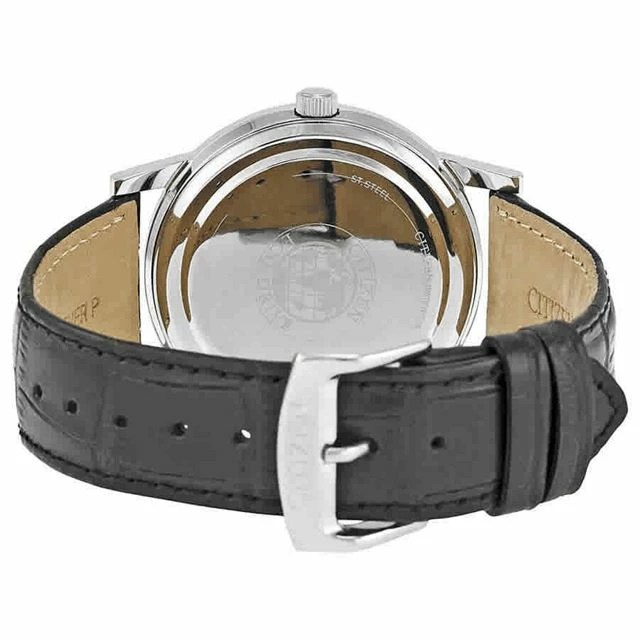 Discount ✔️ Citizen Eco-Drive Silver Dial Black Leather Men's ⌚ Watch AO9000-06B Black ⭐ - Image 3